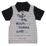 Boys Polo Half Sleeves T-Shirt - White & Navy Blue, Kids, Boys T-Shirts, Chase Value, Chase Value