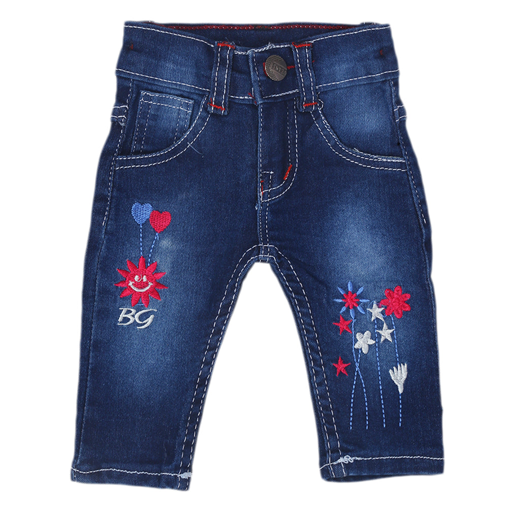 Newborn Girls Denim Pant - Dark Blue, Kids, Newborn Girls Shorts Skirts And Pants, Chase Value, Chase Value