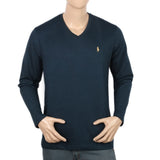 Men's Full Sleeves V Neck T-Shirt - Sea Green, Men, T-Shirts And Polos, Chase Value, Chase Value