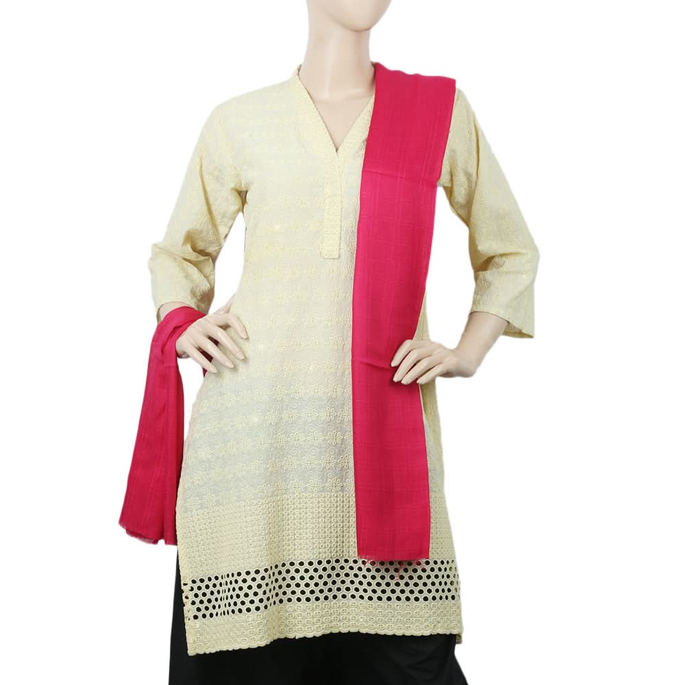 Women's Cotton Self Design Dupatta - Dark Pink, Women, Dupatta, Chase Value, Chase Value