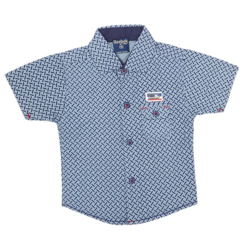 Boys Printed Casual Shirt - Steel Blue, Kids, Boys Shirts, Chase Value, Chase Value