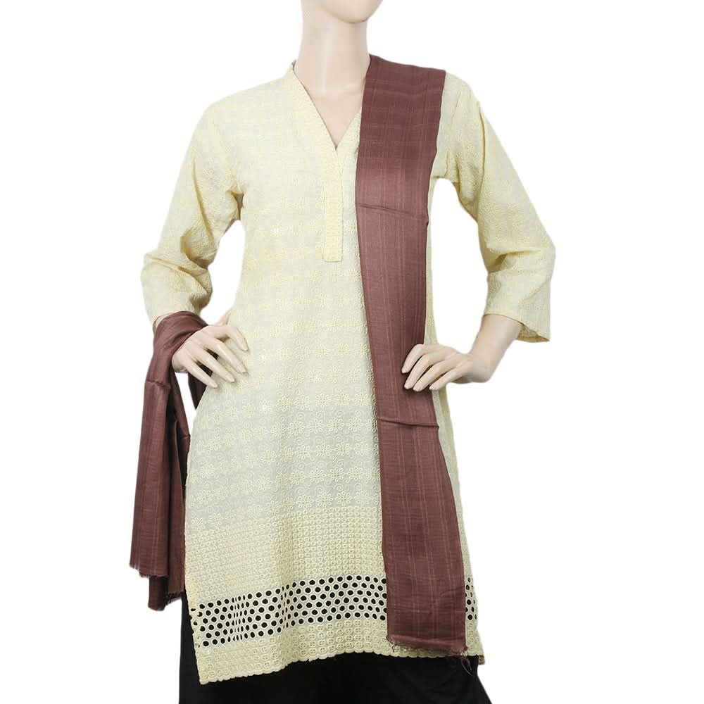 Women's Cotton Self Design Dupatta - Dark Brown, Women, Dupatta, Chase Value, Chase Value