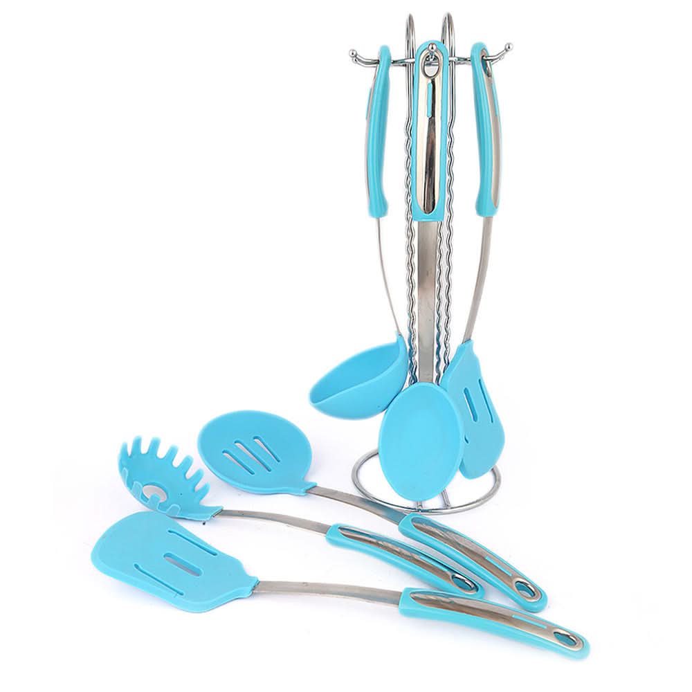 Non Stick Cooking Spoon 7 Pieces - Cyan, Home & Lifestyle, Kitchen Tools And Accessories, Chase Value, Chase Value