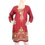 Women's Front Embroidered Kurti - Maroon, Women, Ready Kurtis, Chase Value, Chase Value