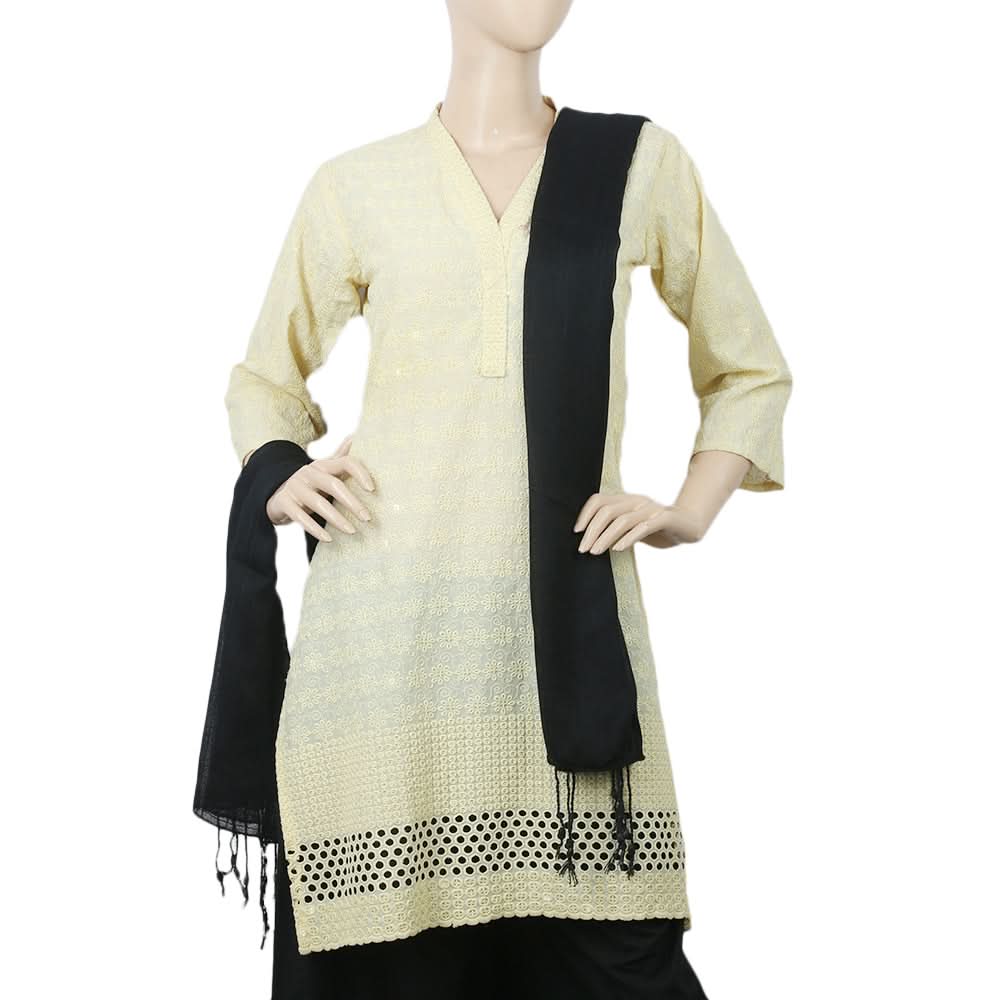 Women's Cotton Plain Dupatta - Black, Women, Dupatta, Chase Value, Chase Value
