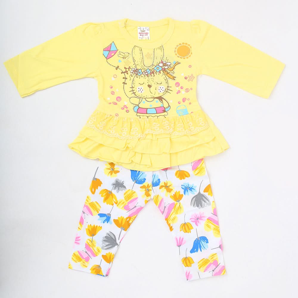 Newborn Girls Full Sleeves Suit - Yellow, Kids, NB Girls Sets And Suits, Chase Value, Chase Value
