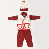 Newborn Boys Full Sleeves 4 Piece Suit - Red, Kids, NB Boys Sets And Suits, Chase Value, Chase Value