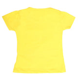 Girls Half Sleeves T-Shirt 9052 - Yellow, Kids, Girls T-Shirts, Chase Value, Chase Value