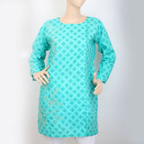 Women's Embroidered Front Panel Kurti - Cyan, Women, Ready Kurtis, Chase Value, Chase Value