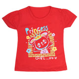Girls Half Sleeves T-Shirt 9054 - Red, Kids, Girls T-Shirts, Chase Value, Chase Value