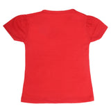 Girls Half Sleeves T-Shirt 9054 - Red, Kids, Girls T-Shirts, Chase Value, Chase Value