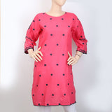 Women's Embroidered Kurti With Lace - Pink, Women, Ready Kurtis, Chase Value, Chase Value