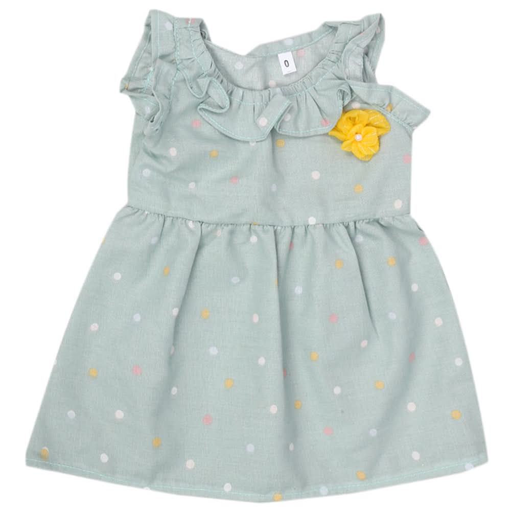 Newborn Half Sleeves Frock - Green, Kids, Newborn Girls Frocks, Chase Value, Chase Value