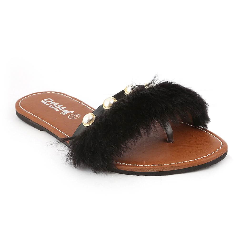 Girls Slipper (001-A) - Black, Kids, Girls Slippers, Chase Value, Chase Value
