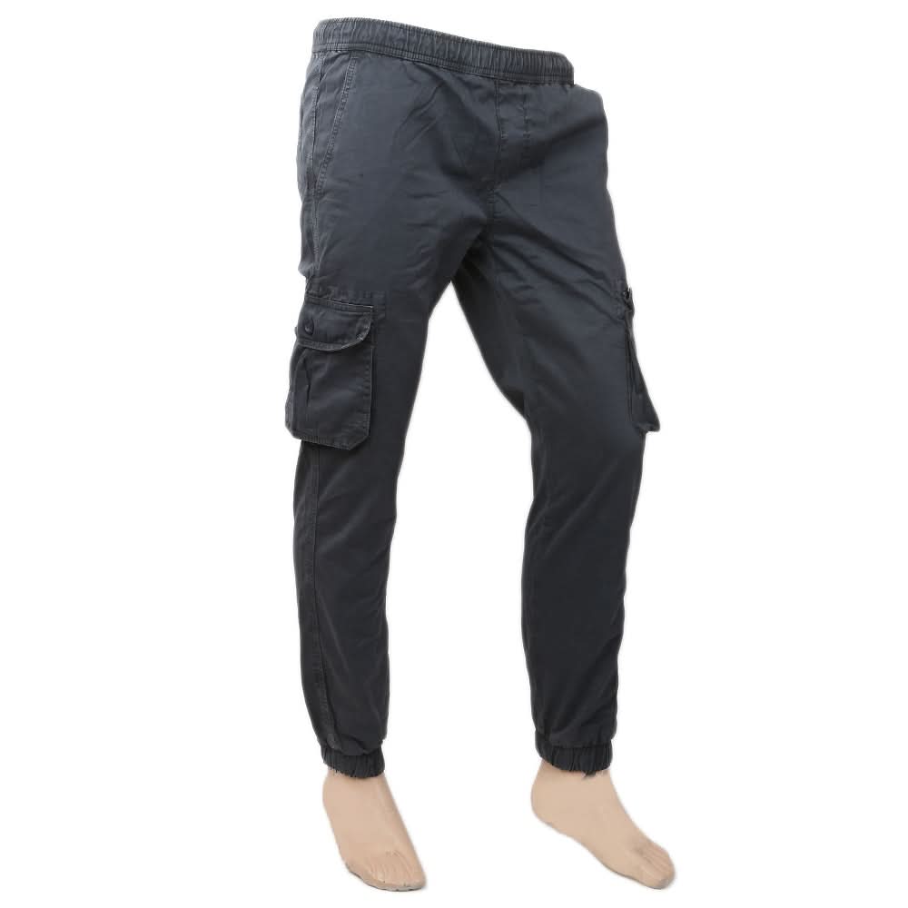 Men's Dyed Cargo Ponchi Trouser - Grey, Men, Lowers And Sweatpants, Chase Value, Chase Value