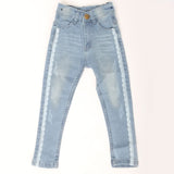 Girls Denim Pant Side Tape - Light Blue, Kids, Girls Pants And Capri, Chase Value, Chase Value