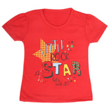 Girls Half Sleeves T-Shirt 9053 - Red, Kids, Girls T-Shirts, Chase Value, Chase Value