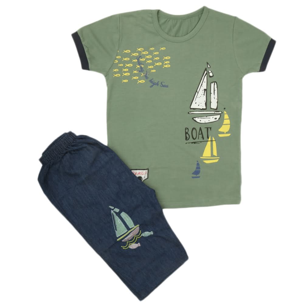 Boys Short Suit - Green, Kids, Boys Sets And Suits, Chase Value, Chase Value