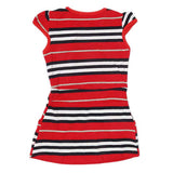Girls Yarn Dyed Half Sleeves T-Shirt - Red, Kids, Girls T-Shirts, Chase Value, Chase Value