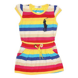 Girls Yarn Dyed Half Sleeves T-Shirt - Multi, Kids, Girls T-Shirts, Chase Value, Chase Value