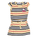 Girls Yarn Dyed Half Sleeves T-Shirt - Beige, Kids, Girls T-Shirts, Chase Value, Chase Value