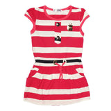 Girls Yarn Dyed Half Sleeves T-Shirt - Red, Kids, Girls T-Shirts, Chase Value, Chase Value