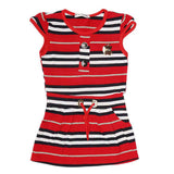 Girls Yarn Dyed Half Sleeves T-Shirt - Red, Kids, Girls T-Shirts, Chase Value, Chase Value