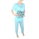 Women's 2 Piece Night Suit - Sky Blue, Women, Night Suit, Chase Value, Chase Value