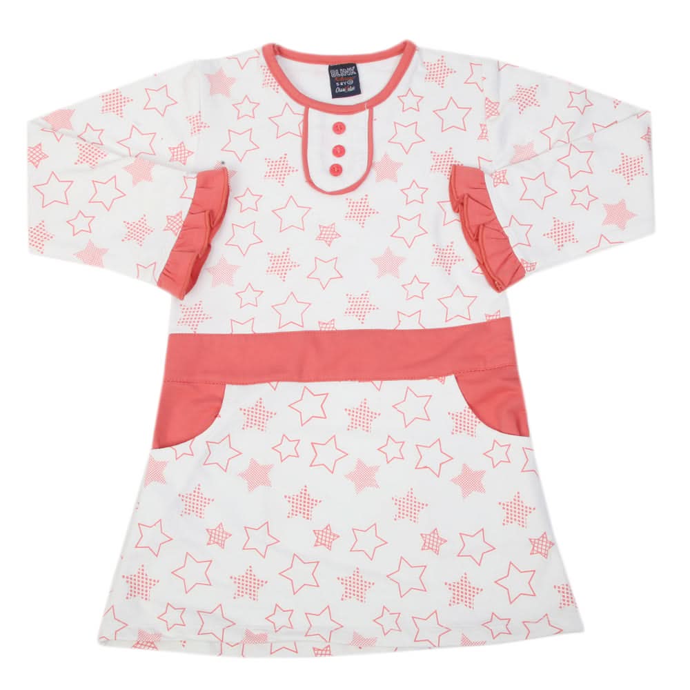 Girls Long Terry Top - Pink, Girls Tops, Chase Value, Chase Value