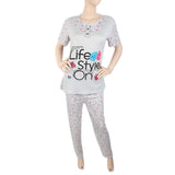 Women's 2 Piece Night Suit - Grey, Women, Night Suit, Chase Value, Chase Value