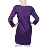 Women's Cotton Plain Kurti - Purple, Women, Ready Kurtis, Chase Value, Chase Value