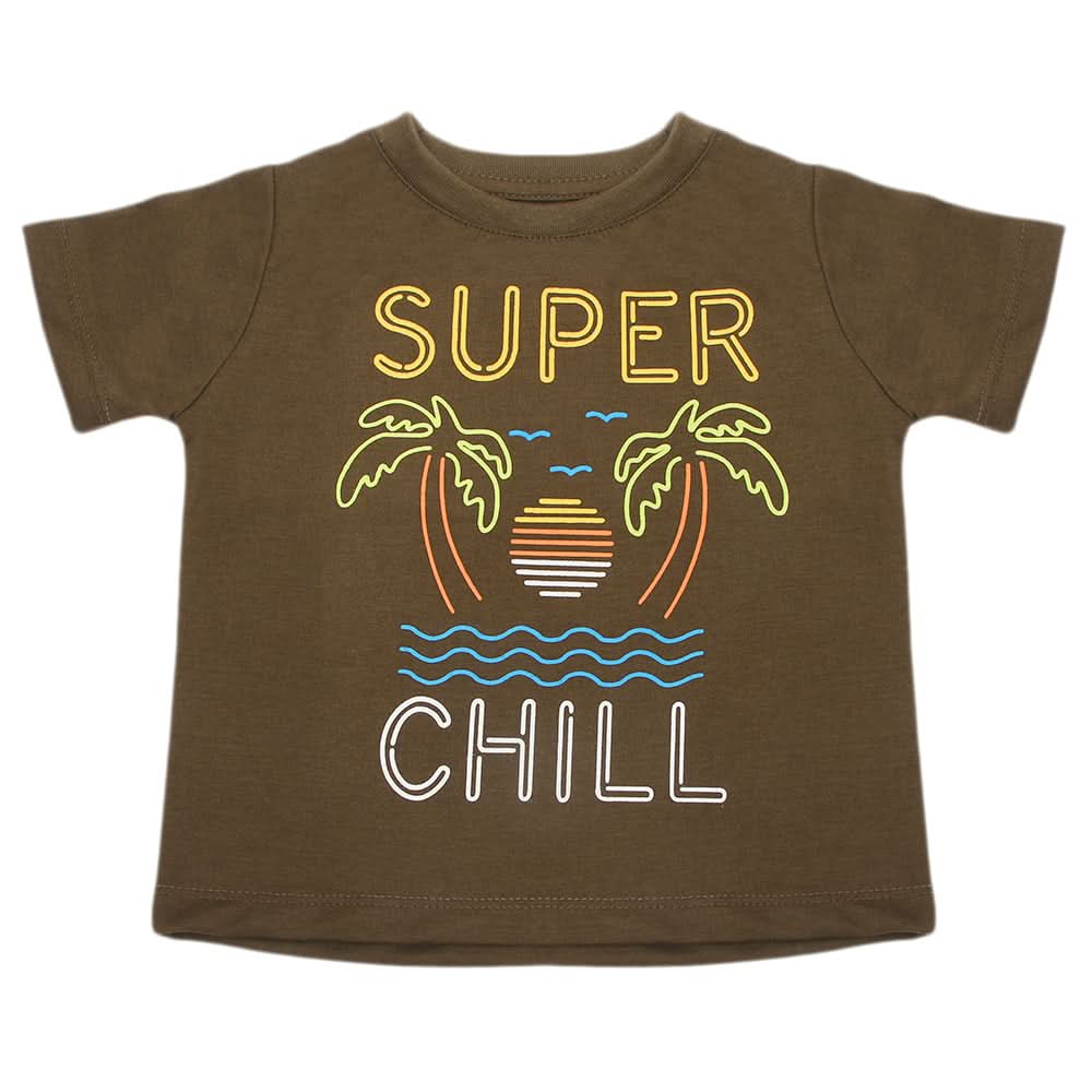 Boys Half Sleeves T-Shirt - Olive Green, Boys T-Shirts, Chase Value, Chase Value