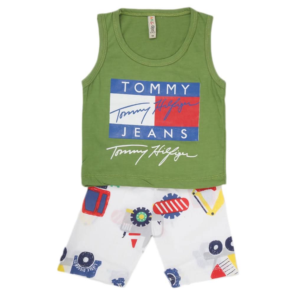 Boys Half Sleeves 2 Piece Suit - Green, Kids, Boys Sets And Suits, Chase Value, Chase Value
