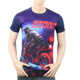 Men's Sublimation Printed Half Sleeves T-Shirt - Purple, Men, T-Shirts And Polos, Chase Value, Chase Value