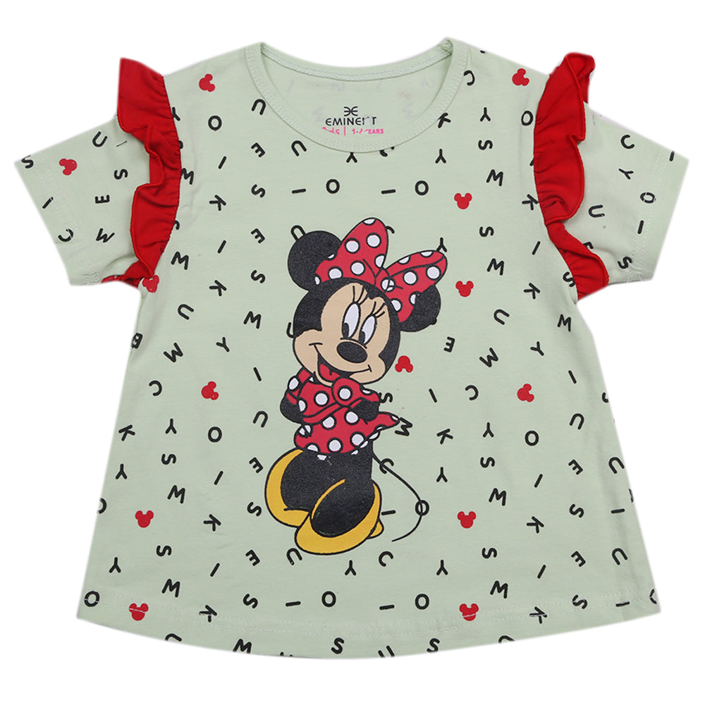 Eminent Girls Mickey Print T-Shirt D2 - Light Green, Kids, Girls T-Shirts, Eminent, Chase Value