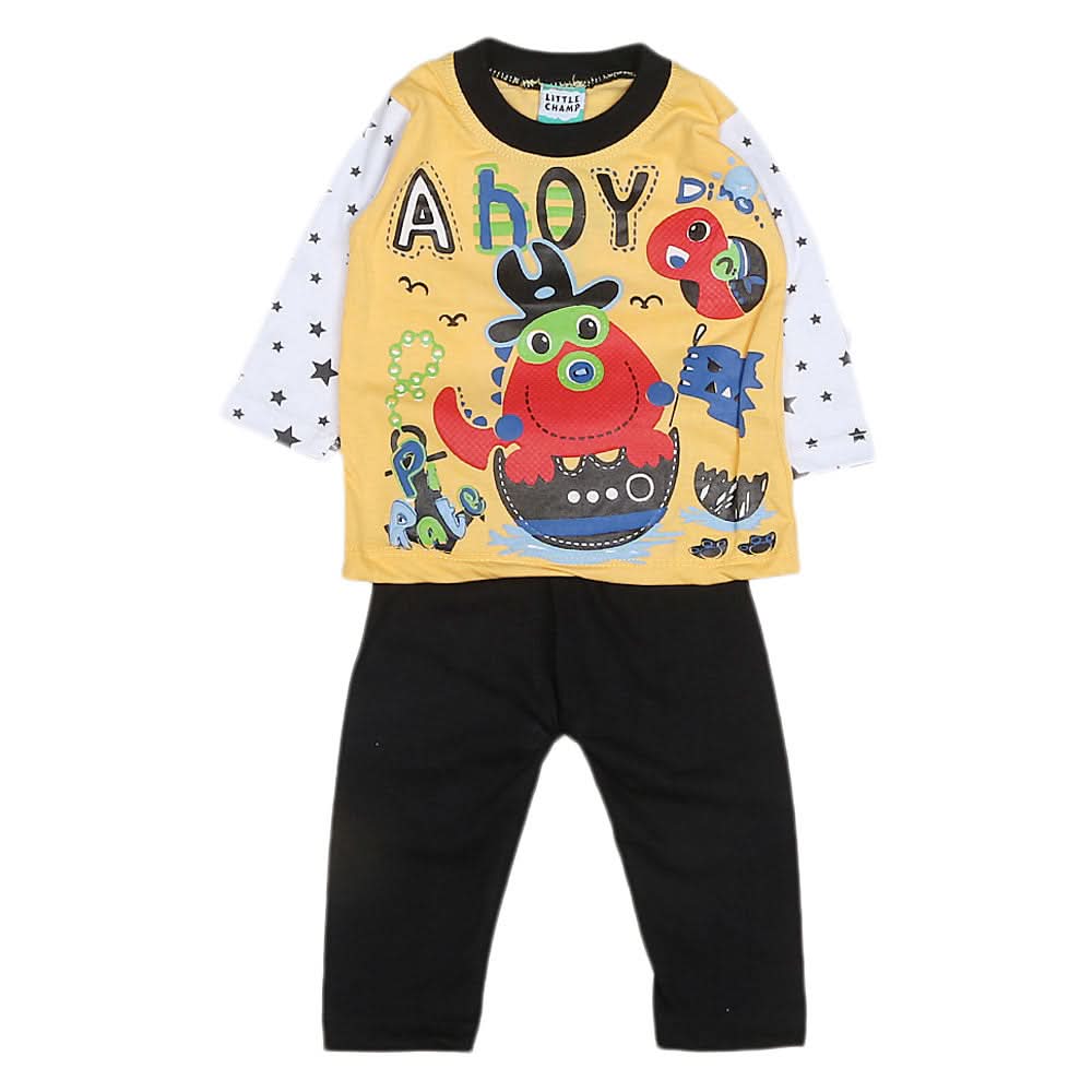 Boys Full Sleeves 2 Pcs Suit - Yellow, Kids, Boys Sets And Suits, Chase Value, Chase Value