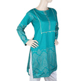 Women's Cotton Plain Kurti - Green, Women, Ready Kurtis, Chase Value, Chase Value