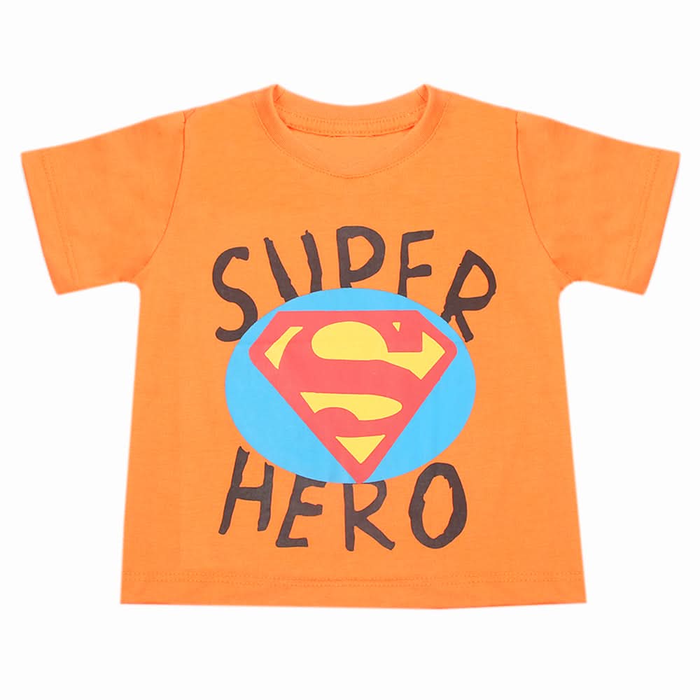 Boys Half Sleeves T-Shirt - Orange, Boys T-Shirts, Chase Value, Chase Value
