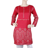 Women's Cotton Plain Kurti - Maroon, Women, Ready Kurtis, Chase Value, Chase Value