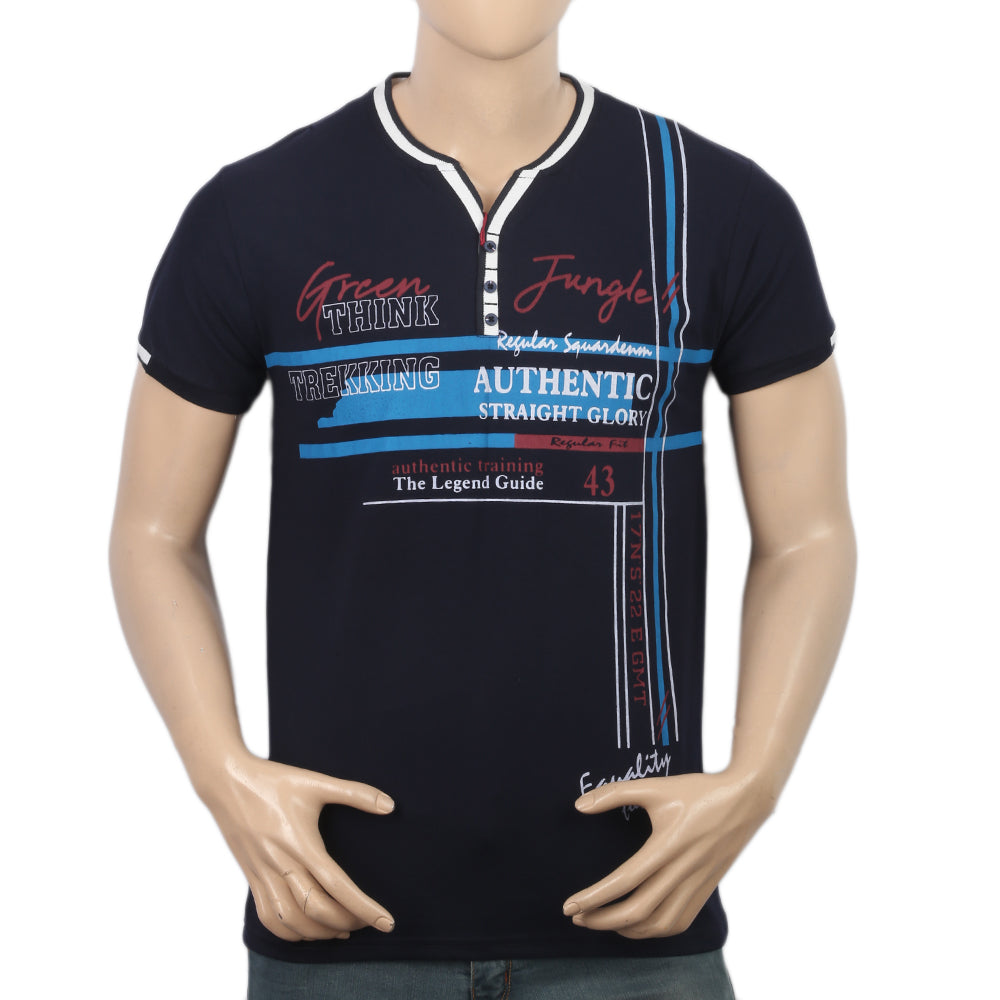 Men's Half Sleeves T-Shirt - Navy Blue, Men, T-Shirts And Polos, Chase Value, Chase Value