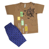 Boys Half Sleeves 2 Piece Suit - Khaki, Kids, Boys Sets And Suits, Chase Value, Chase Value