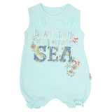 Newborn Girls Half Sleeves Romper - Cyan, Kids, Newborn Girls Rompers, Chase Value, Chase Value