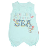 Newborn Girls Half Sleeves Romper - Cyan, Kids, Newborn Girls Rompers, Chase Value, Chase Value