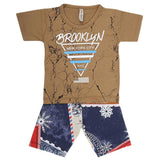 Boys Half Sleeves 2 Piece Suit - Khaki, Kids, Boys Sets And Suits, Chase Value, Chase Value
