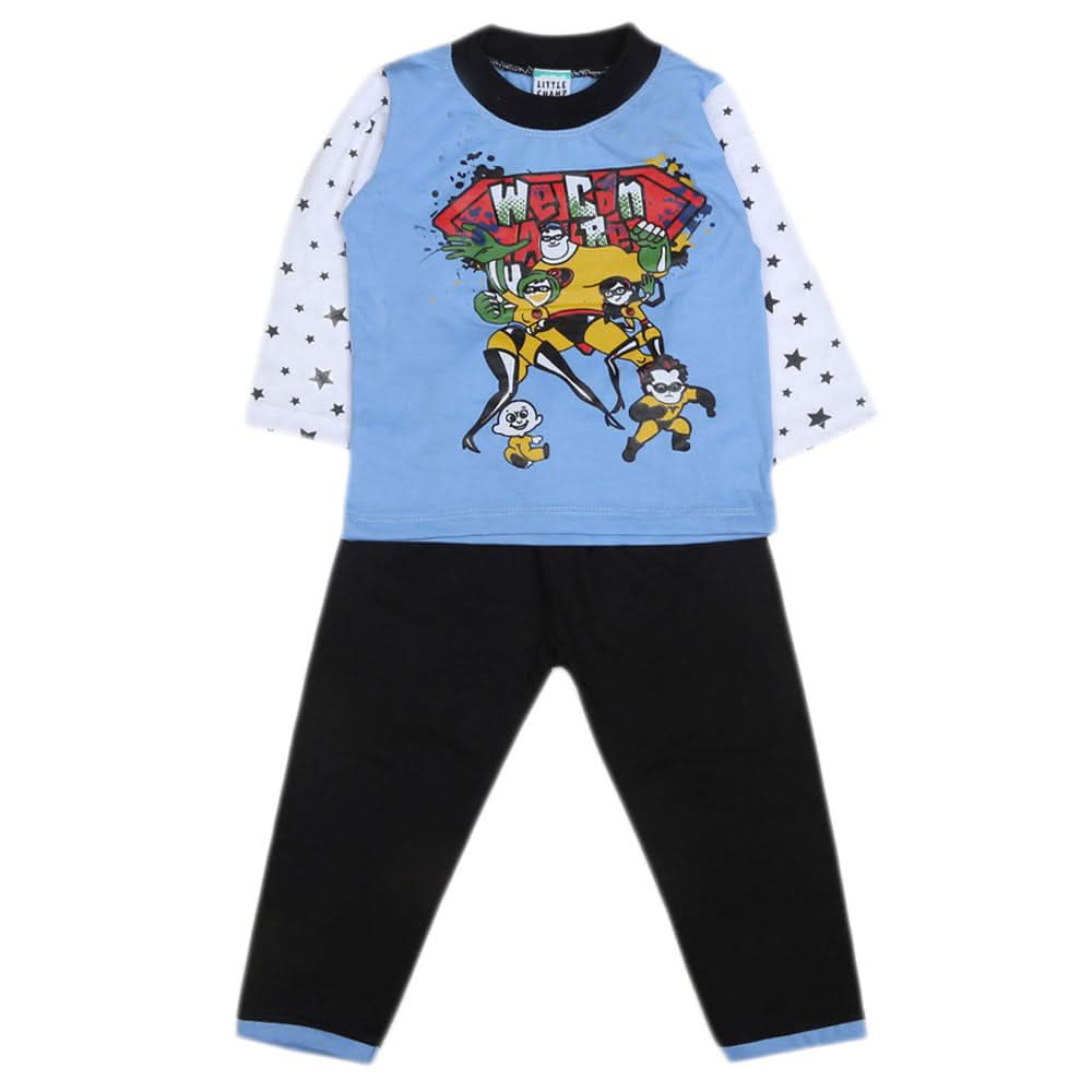 Boys Full Sleeves 2 Pcs Suit - Blue, Kids, Boys Sets And Suits, Chase Value, Chase Value