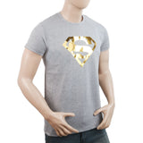 Men's Half Sleeves Round Neck T-Shirt - Grey, Men, T-Shirts And Polos, Chase Value, Chase Value