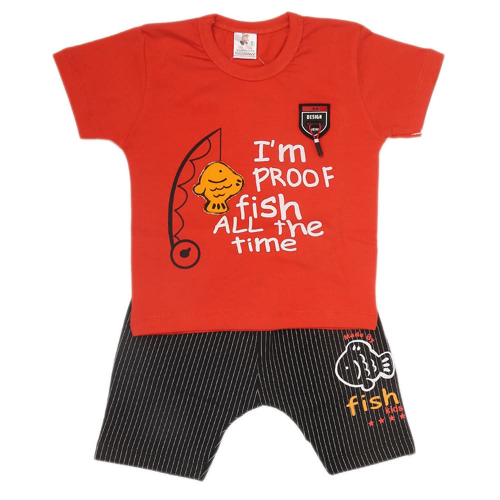 Newborn Boys Half Sleeves Suit - Red, Kids, NB Boys Sets And Suits, Chase Value, Chase Value
