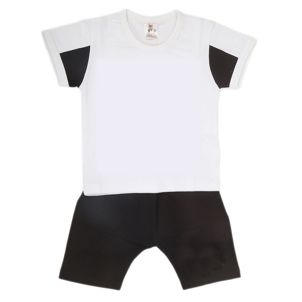 Boys Half Sleeves 2 Piece Suit - White, Kids, Boys Sets And Suits, Chase Value, Chase Value