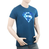 Men's Half Sleeves Round Neck T-Shirt - Steel Blue, Men, T-Shirts And Polos, Chase Value, Chase Value
