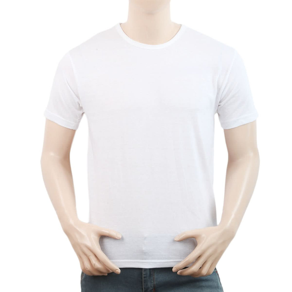 Men's Half Sleeves Plain T-Shirt - White, Men, T-Shirts And Polos, Chase Value, Chase Value